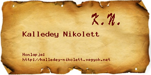 Kalledey Nikolett névjegykártya